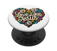 Aimez comme Jésus, Dieu Religieux, Foi, Filles chrétiennes Groovy PopSockets PopGrip Adhésif
