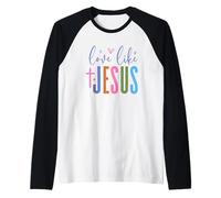 Aimez comme Jésus, une foi inspirante colorée Manche Raglan