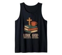 Aimez Dieu, buvez du café, lisez des livres, lisez une croix Débardeur
