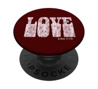 Aimez Dieu, Verset biblique de l'Écriture Jean 3:16 PopSockets PopGrip Adhésif