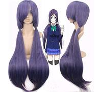 Aimez en direct! Nozomi Tojo violet longue perruque Cosplay + casquette de perruque amour en direct comme l'image