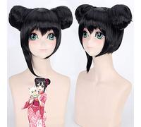 Aimez en direct! Réveil après Yazawa Nico perruque de style Kimono Cosplay Halloween Costume de fête perruques cheveux synthétiques noirs avec des petits pains