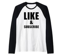 Aimez et abonnez-Vous Meme Video Vlogger Tubercules de médias Sociaux Manche Raglan