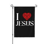 Aimez Jésus Drapeaux Suspendre Drapeau De Jardin Durable Bannière Pour Fêtes Dortoirs Extérieure 30X45cm