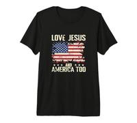 Aimez Jésus et l'Amérique Aussi T-Shirt Haut de Gamme