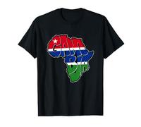 Aimez la Gambie avec Le Drapeau gambien à l'intérieur de la Carte de l'Afrique T-Shirt Graphique avec Valeur