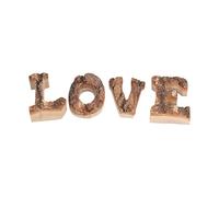Aimez les blocs de bois | 4pcs Lettres autonomes | Décor de maison rétro pour mur/table/mariage | Coutures décoratives du bois de bouleau