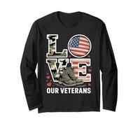 Aimez nos Anciens Combattants, Camouflage Patriotique et Reconnaissance Militaire Manche Longue