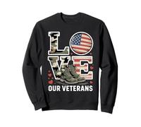 Aimez nos Anciens Combattants, Camouflage Patriotique et Reconnaissance Militaire Sweatshirt