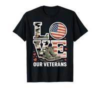 Aimez nos Anciens Combattants, Camouflage Patriotique et Reconnaissance Militaire T-Shirt