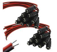 AimHD 20 Pack Female Power Pigtail DC 5.5mm x 2.1mm Connectors Upgraded AWG for CCTV Surveillance Security Camera System and LED Strips Transformer Connection