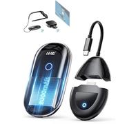 AIMIBO Émetteur et Récepteur HDMI Sans Fil avec Batterie 5000mAh, Double Ports HDMI & USB-C sur TX & RX, Décodage 4K 1080P@60Hz, Portée 50m pour Smartphone Tablet Laptop vers Lunettes AR TV Projecteur