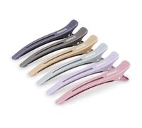 AIMIKE 6pcs Pince Cheveux Coiffeur, Pince Crocodile Cheveux Professionnelles pour la Coupe de Style, Salon et Maison Pinces à Cheveux Antidérapantes Sans Trace de Canard,- Couleur Morandi