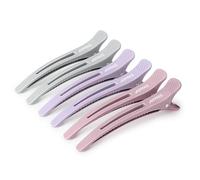 AIMIKE 6pcs Pince Crocodile Cheveux Femme, Antidérapante, Sans Trace, Pour Sectionnement Coupe, Pince à Cheveux à Bec de Canard Pratiques, Pince Cheveux Coiffeur, Morandi