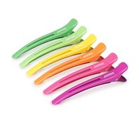 AIMIKE 6pcs Pince Crocodile Cheveux, Pince Cheveux Antidérapante Sans Trace, Pinces Cheveux Femme Pour Sectionnement Coupe, Pince à Cheveux à Bec de Canard Pratiques, Pince Cheveux Coiffeur, Néon