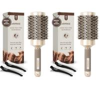 AIMIKE Brosse Brushing Professionnel, Brosse Ronde Brushing avec des Poils de Sanglier pour Femmes et Hommes, Améliore la texture pour le séchage, le coiffage, le bouclage et la brillance (Lot de 2)