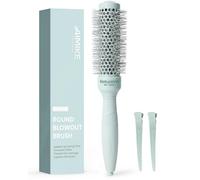 AIMIKE Brosse Ronde Brushing 33mm Pour Cheveux Courts Et Frange, Brosse Cheveux Brushing Professionnel Avec Poils Nylon Bi-Forme Et Manche Antidérapant, Séchage Rapide, Lisse Et Volume