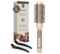 AIMIKE Brosse Ronde Brushing Professionnel, Brosse Ronde Brushing avec des Poils de Sanglier, Améliore la texture pour le séchage, le coiffage, le bouclage et la brillance,Canon 32MM