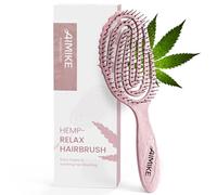 AIMIKE HEMP-RELAX Brosse a Cheveux, Brosse Cheveux Démêlant en Douceur, Ne Tire Pas, Brosses Brushing Cheveux à Séchage Rapide, Brosse a Cheveux Demelante Magique à Mouillés, Bouclés & Lisses - Rose
