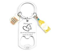 AIMINI Cadeau Aesh d'école Porte clef fin d'année Porte Clef Merci Cadeau Maitresse D'école Cadeaux Maitre Professeur Atsem Aesh cadeaux homme d'école