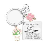 AIMINI Cadeau Atsem Porte Clef Cadeau Atsem maternelle Idée pour Assistante Maternelle et Nounou - Merci Fin d'Année Creche - Remerciement Noel