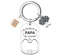 AIMINI Cadeau Fête des Pères - Porte Clés Papa Meilleur - Baptême et Noel Pour Hommes