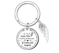 AIMINI Cadeau Fils Fille Porte Clés Homme Femme Cadeau D'anniversaire Garçon Fille Enfant Je T'aime mon Fils ma Fille (2)