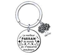 Aimini Cadeau Parrain Clés en métal personnalisées pour anniversaire et Noël