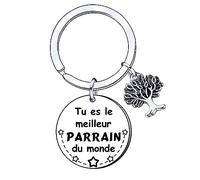 AIMINI Cadeau Parrain Porte-clés - Anniversaire, Noël, Jour du Baptême - Original et Personnalisé (4)