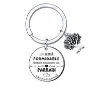 AIMINI Cadeau Parrain Porte-clés Original Personnalisé pour Anniversaire, Noël et Jour du Baptême (9)