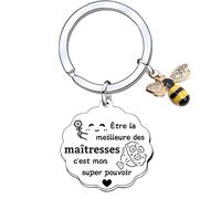 AIMINI Cadeau Professeur Cadeau Maitresse Porte Clef Maitresse Merci Maitresse Cadeau Maitresse d'école Maternelle Professeur Pâques Cadeau Graduation cadeau Maîtresse fin d'année (7)
