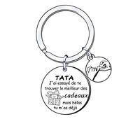 AIMINI Cadeau Tata Porte Clé Meilleure Tata Cadeau pour Tata Anniversaire Cadeaux pour sa Tata Porte Clef Idee Tata Cadeau Tata Noel Merci Tata Cadeau Personnalisé Cadeau Tatie Original (6)