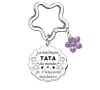 AIMINI Cadeau Tata Porte Clé Meilleure Tata Cadeau pour Tata Anniversaire Cadeaux pour sa Tata Porte Clef Idee Tata Cadeau Tata Noel Merci Tata Cadeau Personnalisé Cadeau Tatie Original (9)