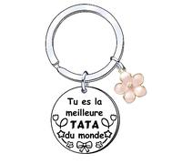 AIMINI Cadeau Tata Porte Clé Meilleure Tata Cadeau pour Tata Anniversaire Cadeaux pour sa Tata Porte Clef Idee Tata Cadeau Tata Noel Merci Tata Cadeau Personnalisé Cadeau Tatie Original (1)