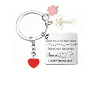AIMINI Porte-clés Chrétien,Cadeau Inspirant,Cadeau pour Communion et Confirmation,Cadeaux de baptême,Cadeau d'Anniversaire et Calendrier de l'Avent,Porte-clés religieux pour femme et homme