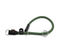 Aiminto Collier rond en corde tressée avec butée réglable et anneau d'arrêt coulissant - Idéal pour les grands chiens (taille L (1,27 cm) - 50,8 cm de long, vert foncé