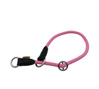 Aiminto Collier tressé professionnel pour chien - Rond - Anti-traction - Avec anneau d'arrêt coulissant - Idéal pour chiens de taille M - 45,7 cm de long - Rose
