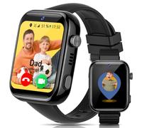 AIMIUVEI 4G Montre Connectée Enfants avec Appels, Appels Vidéo, Chat Vocal, WiFi, GPS, SOS, SMS, Étanche IP68, Mode École et Podomètre, Smartwatch Enfants avec Écran HD 1,83'' Noir