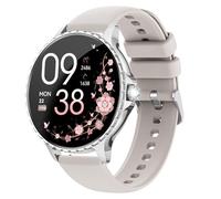 AIMIUVEI Montre Connectée Femme avec Appel, 1.27'' HD Smartwatch avec Fonction Féminine, 24H Fréquence Cardiaque/SpO2/Sommeil, 120+ Modes Sportifs, IP68 Podomètre Android iOS Argent (Bracelet Gris)