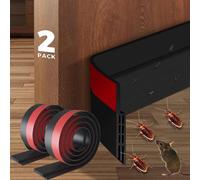 AIMIXUN 2 PCS 5 cm x 100 cm Boudin de Porte Isolant Froid, Bas de Porte Isolant, Isolation Porte Dentrée, Calfeutrer Bas de Porte Adhési Idéal pour l'Isolation Contre Froid, Bruit, Insectes(Noir)