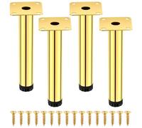 AIMIXUN Lot de 4 Pied Meuble Reglable 18 cm, 18 cm Pied de Canapé, Pied Canapé Metal, Lot de 4 pour Armoire, Etagères de Cuisine, Canapé, Table, Bureau, Placard (Or)