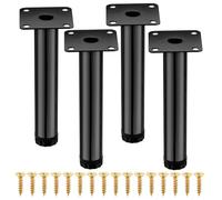 AIMIXUN Lot de 4 Pied Meuble Reglable 18 cm, Pied de Canapé 18 cm, Pied Canapé Metal, Lot de 4 pour Armoire, Etagères de Cuisine, Canapé, Table, Chaise, Bureau, Placard (Noir)