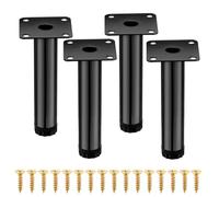 AIMIXUN Lot de 4 Pouces Meuble Reglable 15 cm, Pied de Canapé 15 cm, Pied Canapé Metal, Lot de 4 pour Armoire, Etagères de Cuisine, Canapé, Table, Chaise, Bureau, Placard (Noir)