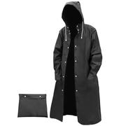 AIMLYXEE Poncho imperméable réutilisable en EVA noir pour homme et femme, veste légère pour l'extérieur, Noir-XXL, M-3XL
