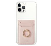 AIMOADO Porte-carte de téléphone RFID à coller sur portefeuille en cuir PU pour l'arrière du téléphone, compatible avec iPhone et la plupart des smartphones, rose, 2.6x3.7inch, Américain