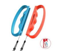 AiMok [2 Pack Poignée de Boxe Compatible avec Nintendo Switch Fitness Boxing, Fermoir de Boxe confortable pour poignées Switch Joy-Con (Rouge + Bleu)