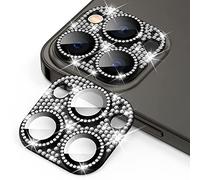 AiMok Caméra Protecteur Compatible avec iPhone 14 Pro/iPhone 14 Pro Max, [Ultra HD] [ 9H Dureté ] Anti Rayures Verre Trempé Diamant Caméra Coque Cover pour iPhone 14 Pro/iPhone 14 Pro Max - Noir