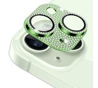 AiMok Caméra Protecteur Compatible avec iPhone 15/iphone 15 plus, [Ultra HD] [ 9H Dureté ] Anti Rayures Verre Trempé Diamant Caméra Coque Cover pour iPhone 15/iphone 15 plus, Vert