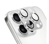 AiMok Caméra Protecteur Compatible avec iPhone 16 pro/iphone 16 pro max, [Ultra HD] [ 9H Dureté ] Anti Rayures Verre Trempé Diamant Caméra Coque Cover pour iPhone 16 pro/iphone 16 pro max, Argent