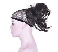 Aimole Extensions de cheveux synthétiques raides à clipser pour queue de cheval (6 châtain)
